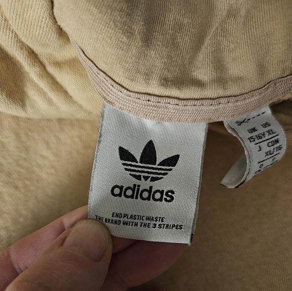 Adidas Beige Hoodie with Logo Kids Size XL - Picture 7 of 7